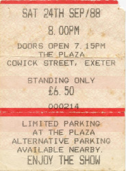 Gary Numan Exter Ticket 1988